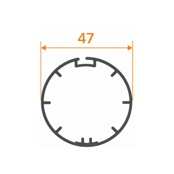 47 mm Alüminyum Stor Perde Borusu (Motorlu Perde Borusu)