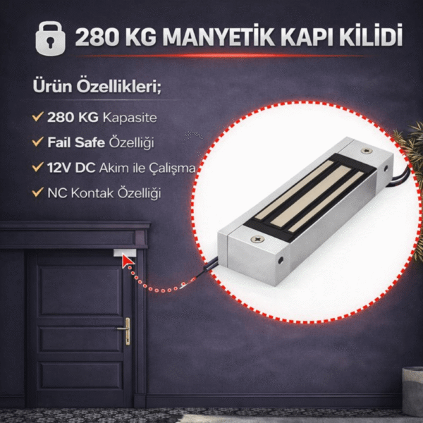 K 280 M Manyetik Kapı Kilidi – Geçiş Sistemleri Uyumlu