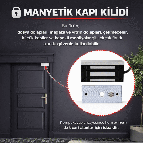 K 60 M Manyetik Kapı Kilidi – Geçiş Sistemleri Uyumlu