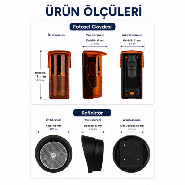 Pole Reflektörlü Emniyet Fotoseli (Reflektörlü Universal)