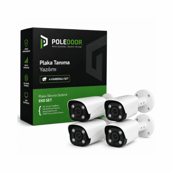Poledoor Plaka Tanıma Sistemi 4 Kameralı Set